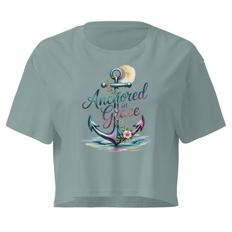 ANCHORED IN GRACE WOMEN'S CROP TOP