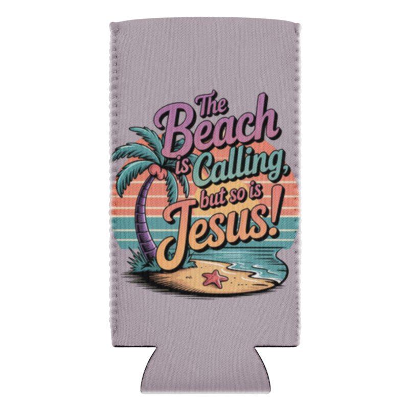 THE BEACH IS CALLING CAN COOLER