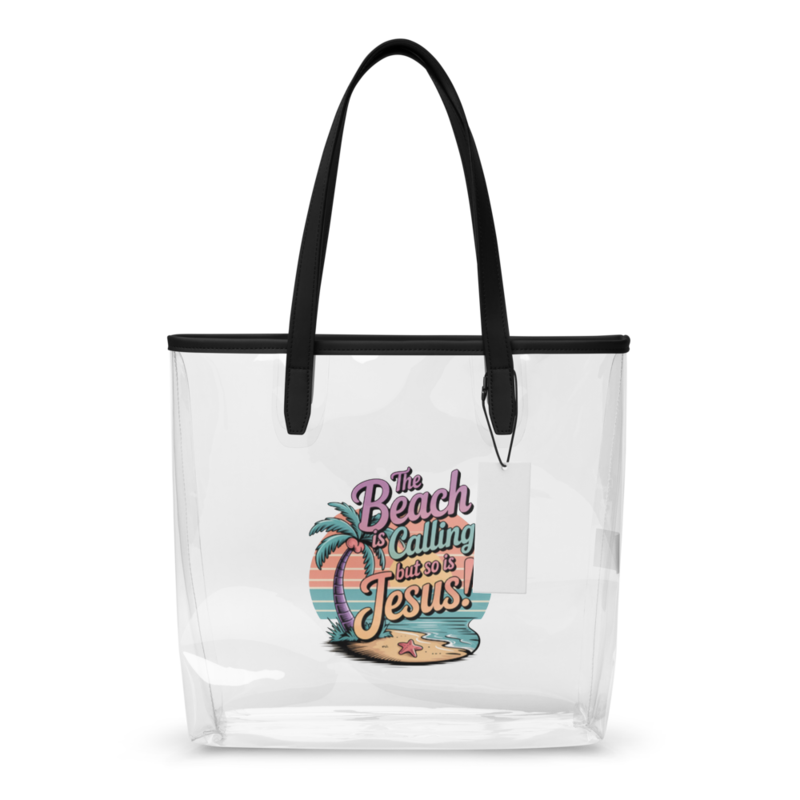 THE BEACH IS CALLING CLEAR TOTE BAG