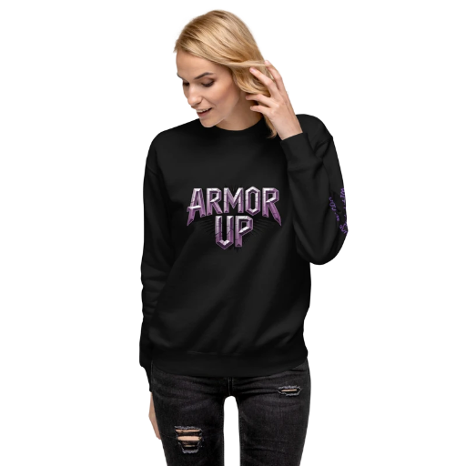 ARMOR UP METALLIC PURPLE SWEATSHIRT