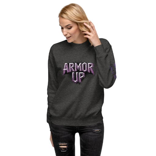 ARMOR UP METALLIC PURPLE SWEATSHIRT