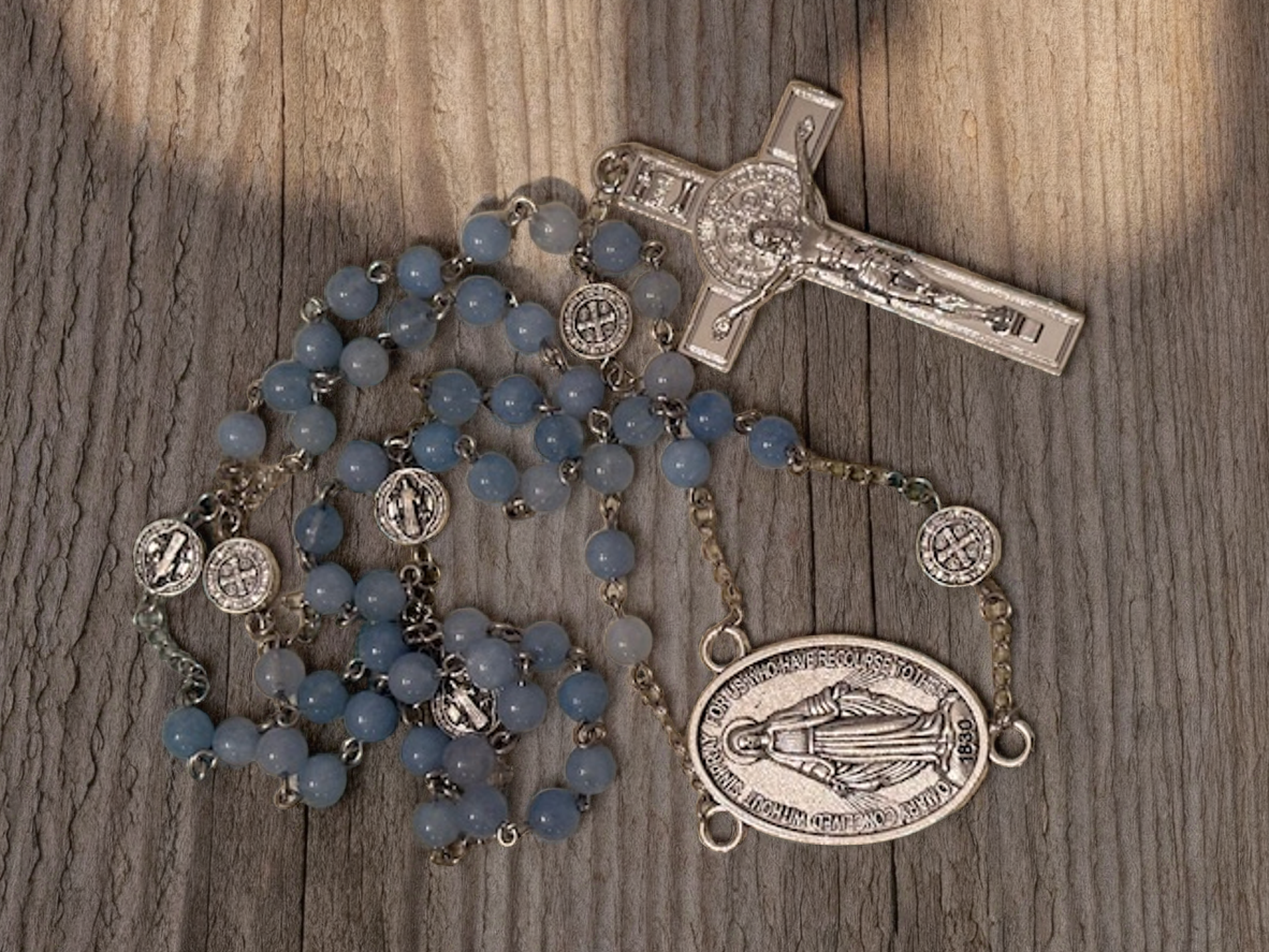 Genuine Aquamarine Rosary