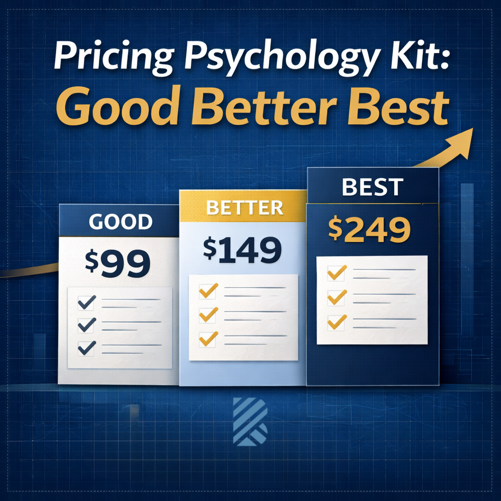 Pricing Psychology Kit: Good, Better, Best™ (PDF + Excel Builder)
