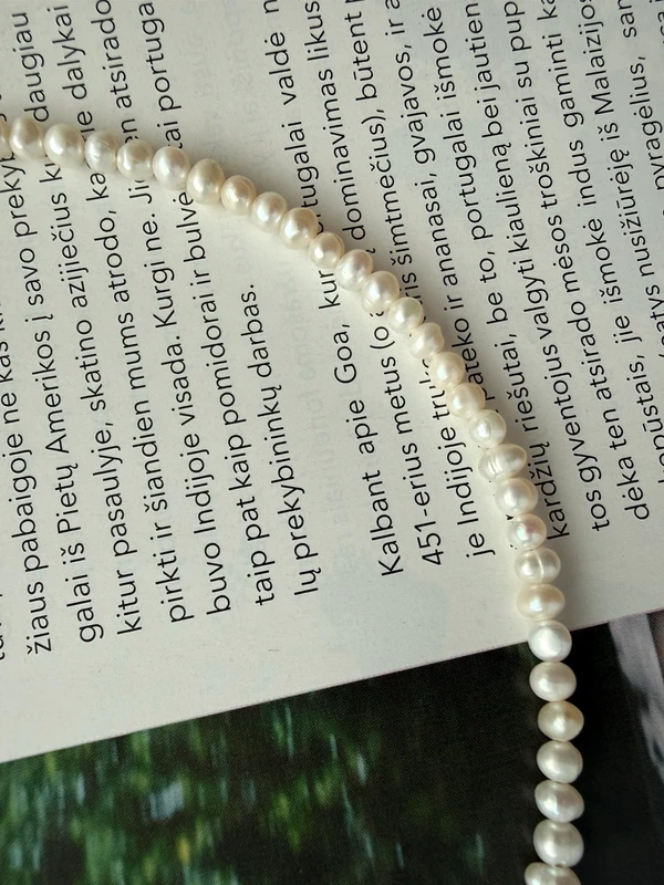 Smulkių natūralių gėlavandenių perliukų vėrinys - čiokeris