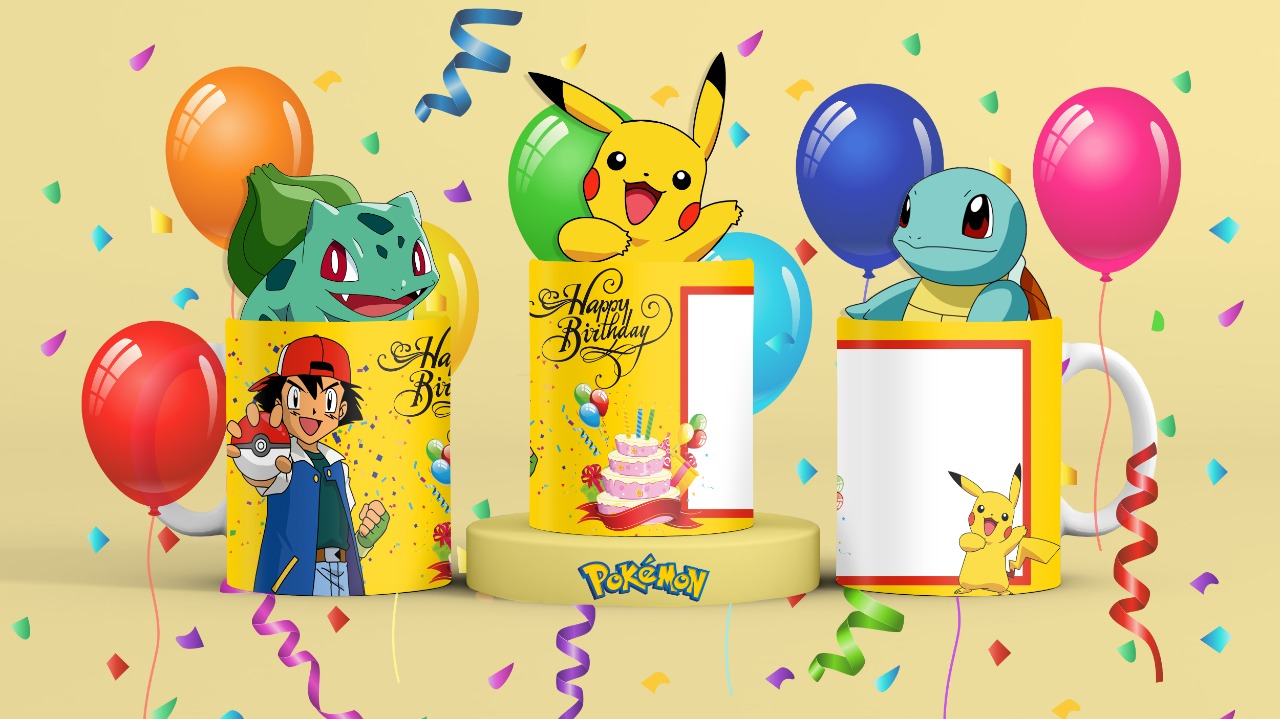 Caneca Pokémon Aniversário