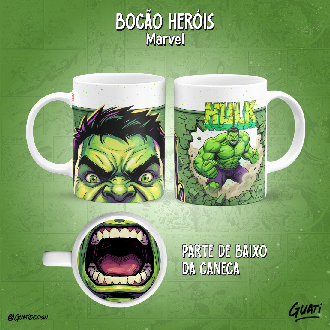 Caneca Bocão Hulk Marvel