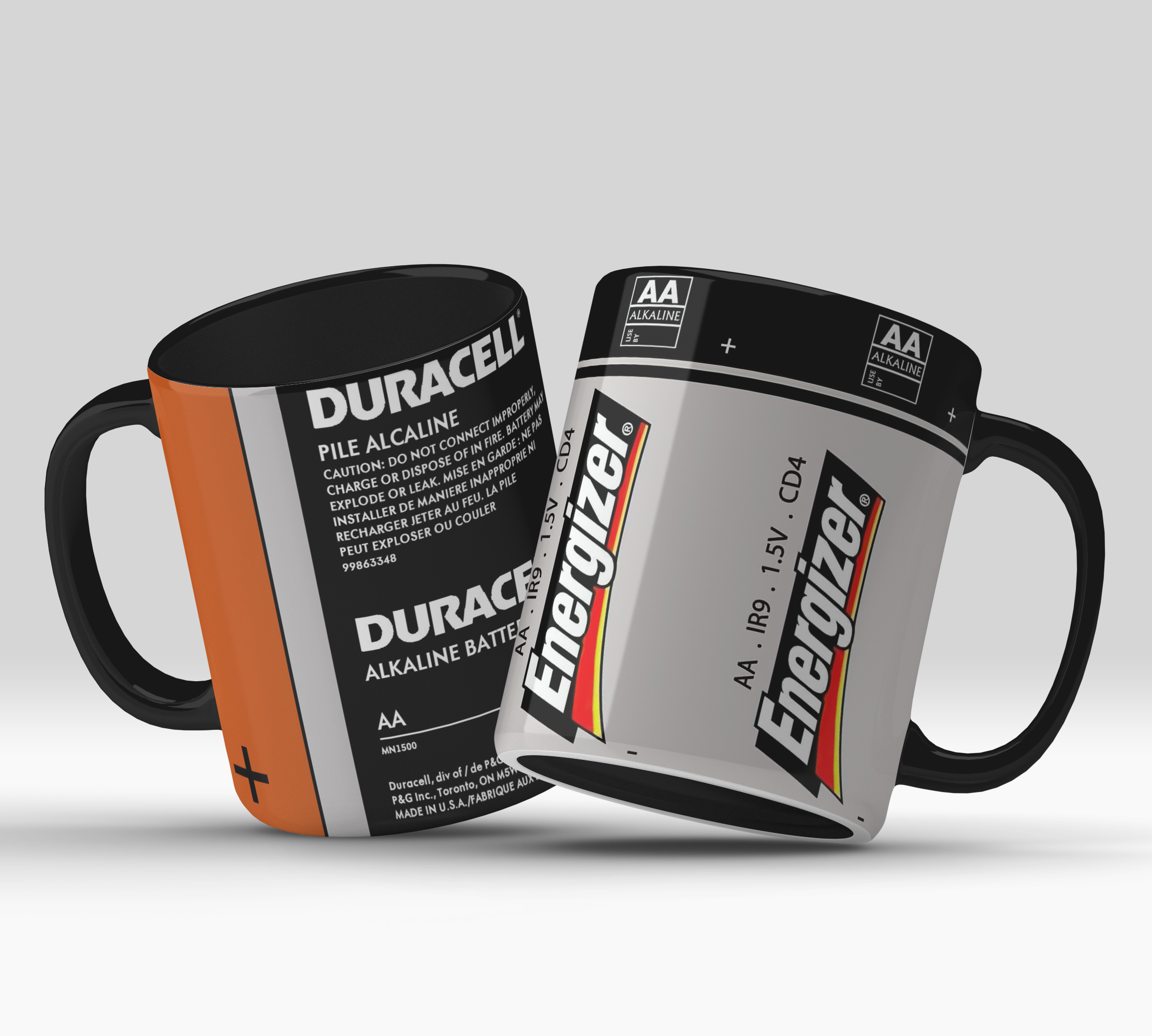 Caneca Pilha Duracell & Energizer