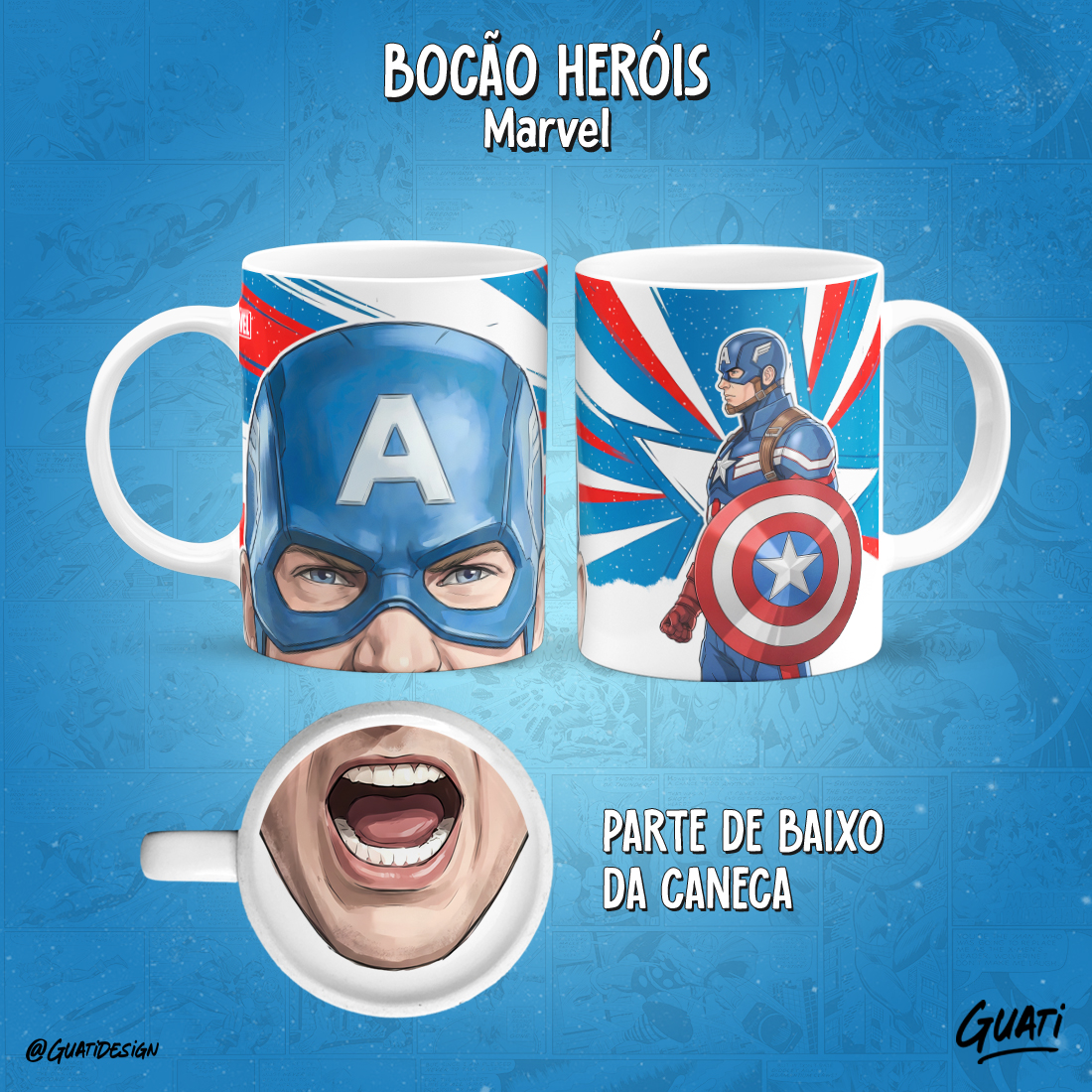 Caneca Bocão Heróis Marvel