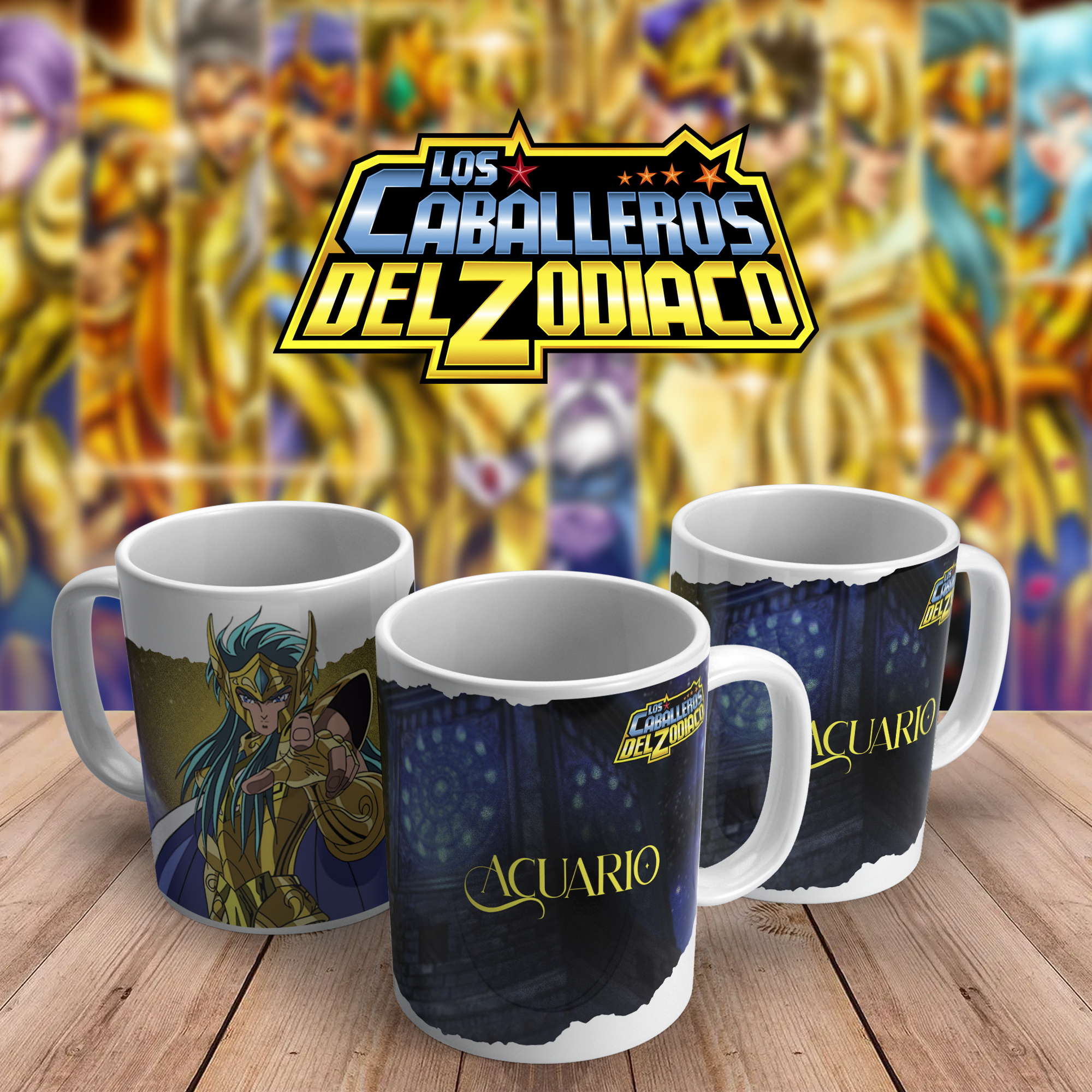 Caneca Cavaleiros do Zodíaco Aquário