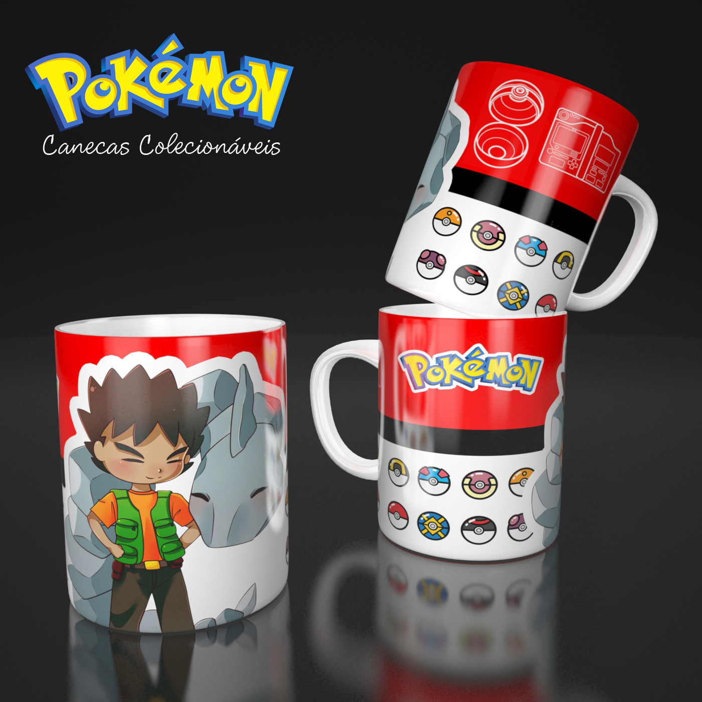 Caneca Pokémon Brock