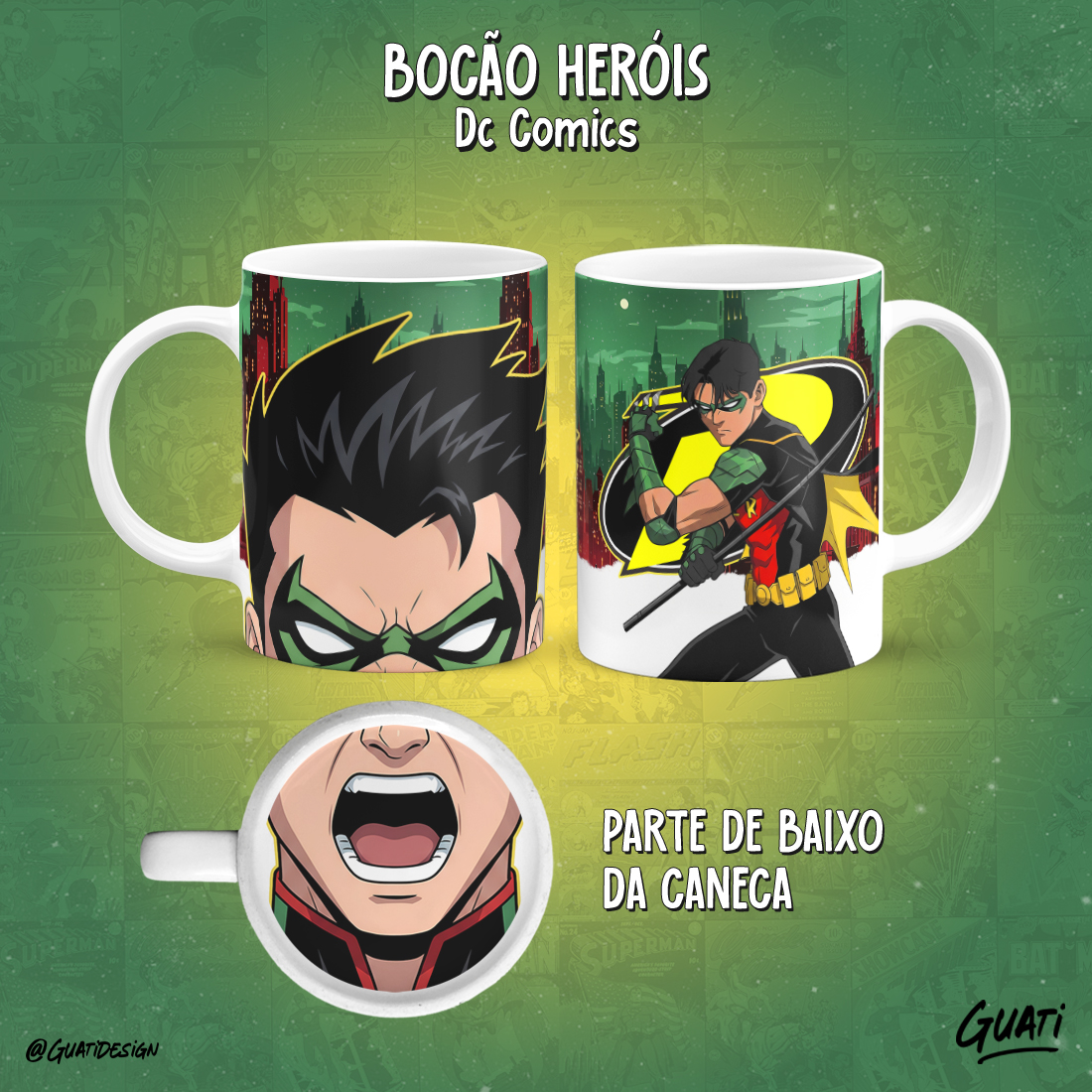 Caneca Bocão Heróis DC Comics