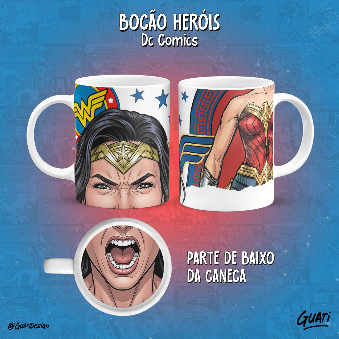 Caneca Bocão Heroína DC Comics