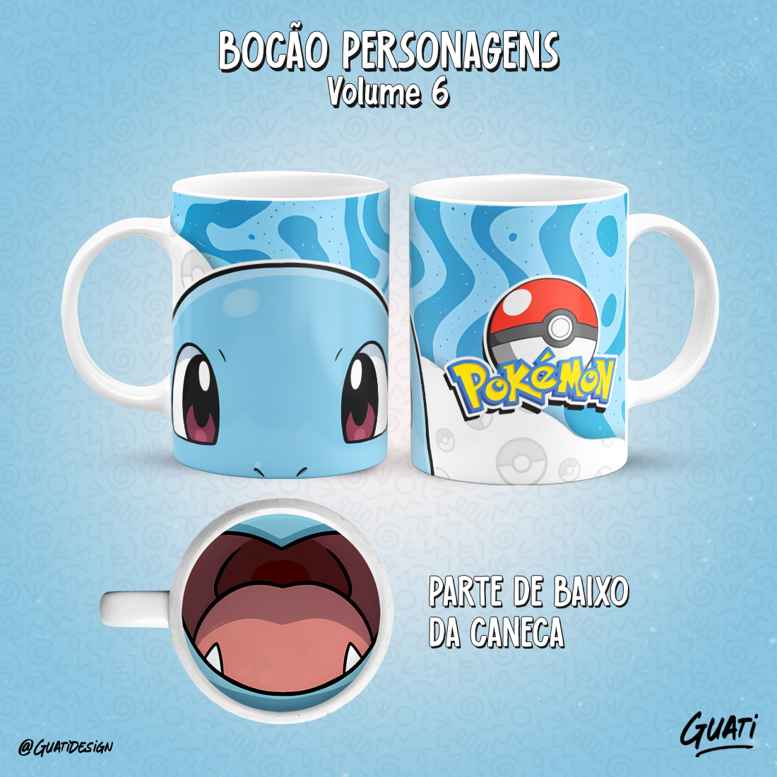 Caneca Bocão Squirtle Pokémon