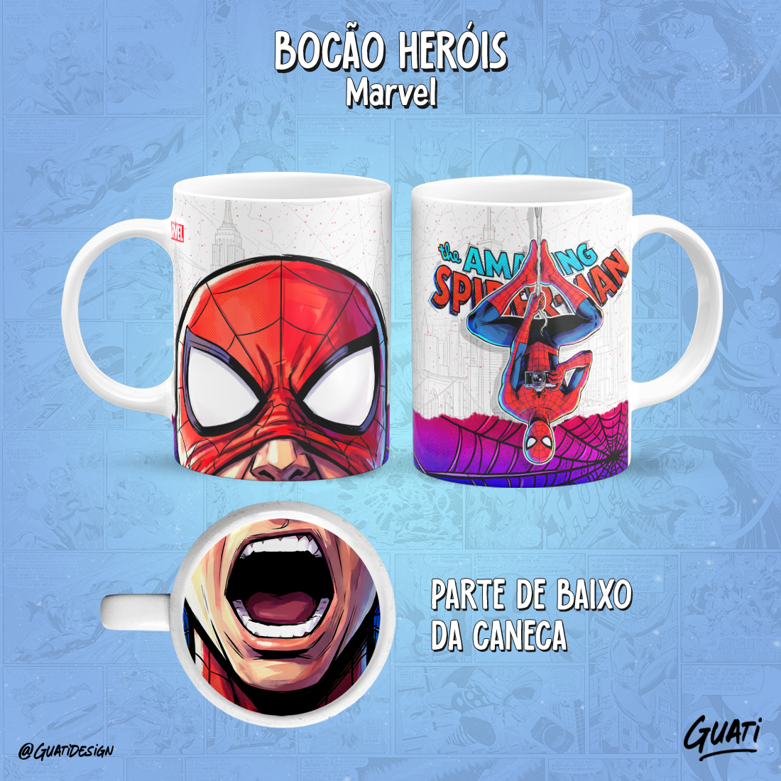 Caneca Bocão Heróis Spider-Man