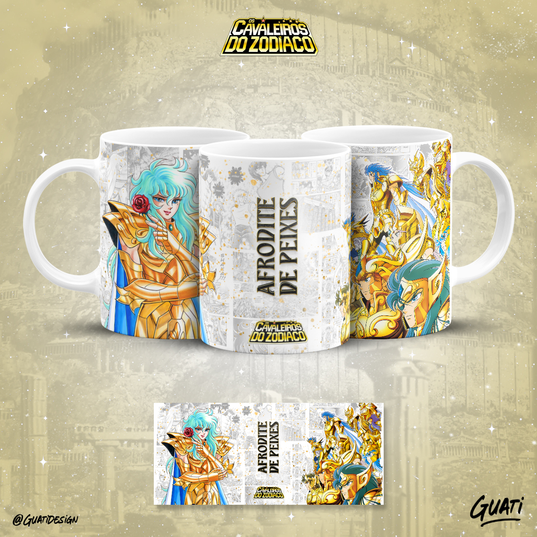 Caneca Cavaleiros do Zodíaco Afrodite de Peixes