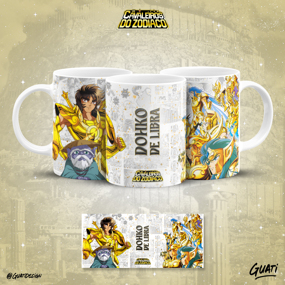 Caneca Cavaleiros do Zodíaco - Dohko de Libra