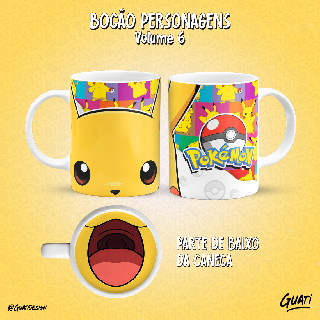 Caneca Pokémon Bocão Personagens