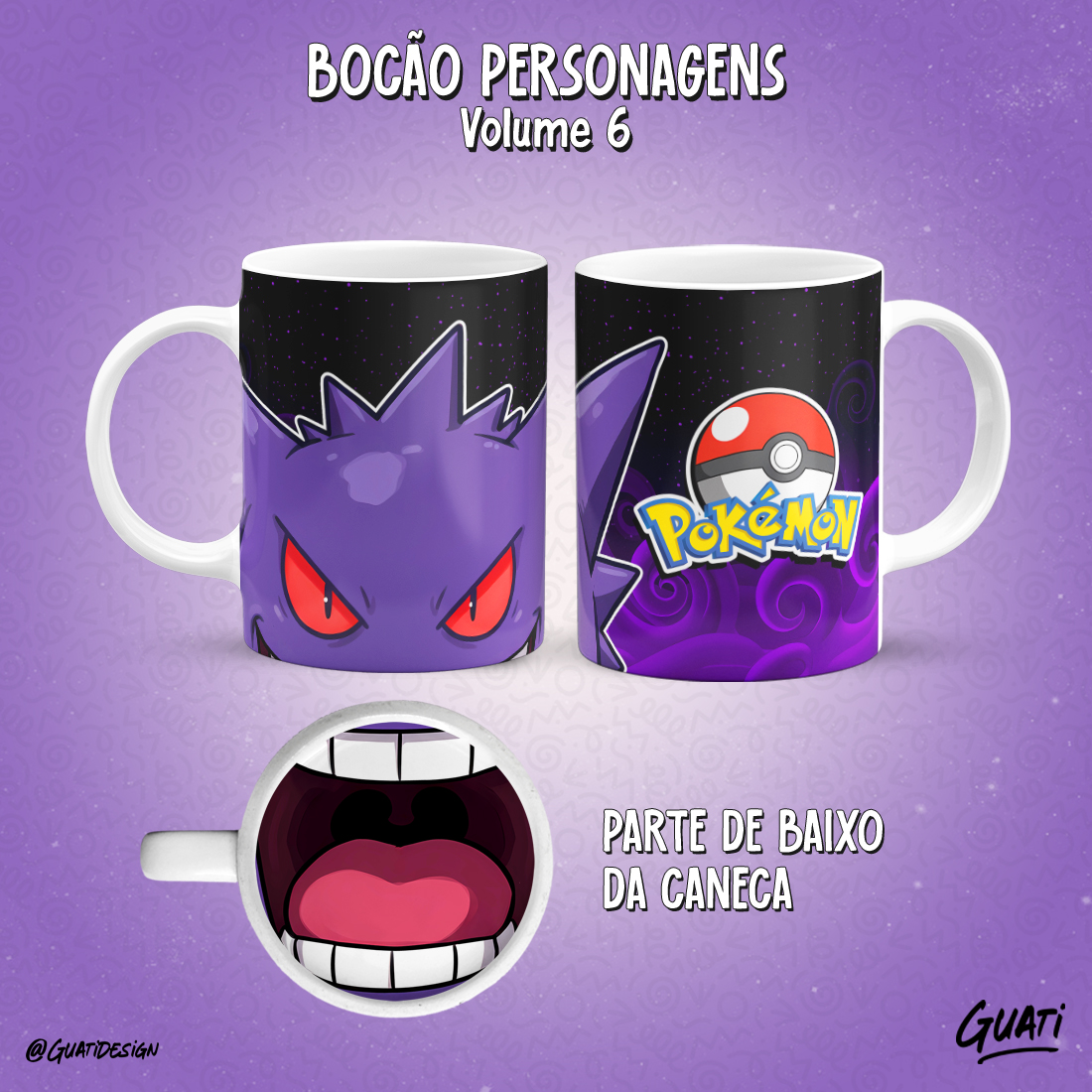 Caneca Pokémon Gengar Bocão