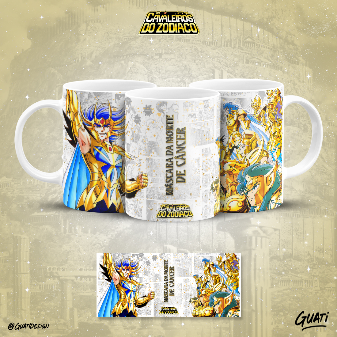 Caneca Cavaleiros do Zodíaco - Máscara da Morte de Câncer