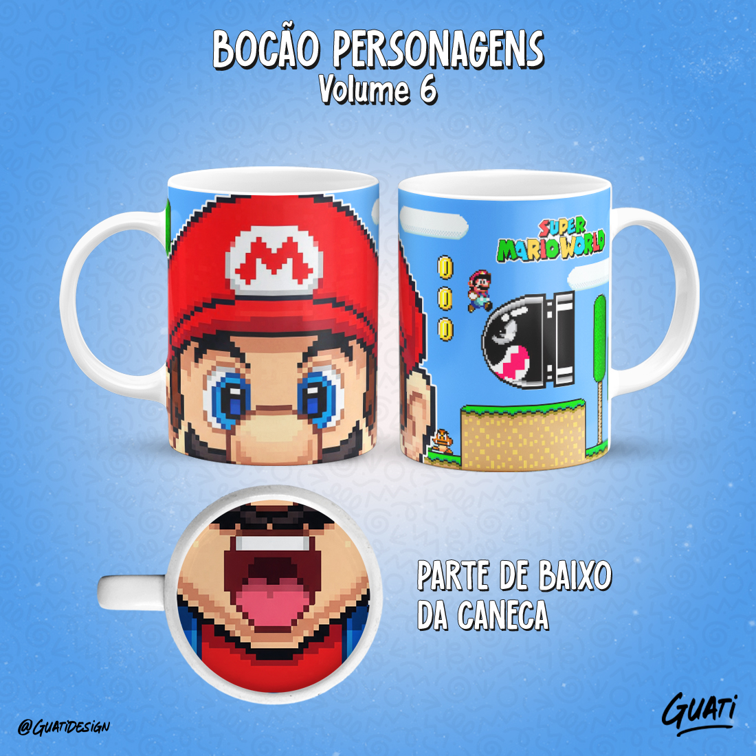 Caneca Bocão Mario Pixel