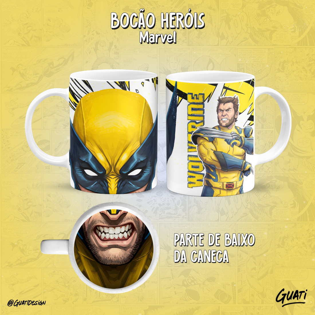 Caneca Bocão Wolverine Marvel