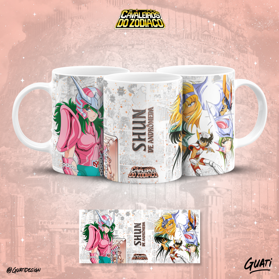 Caneca Cavaleiros do Zodíaco Shun de Andrômeda