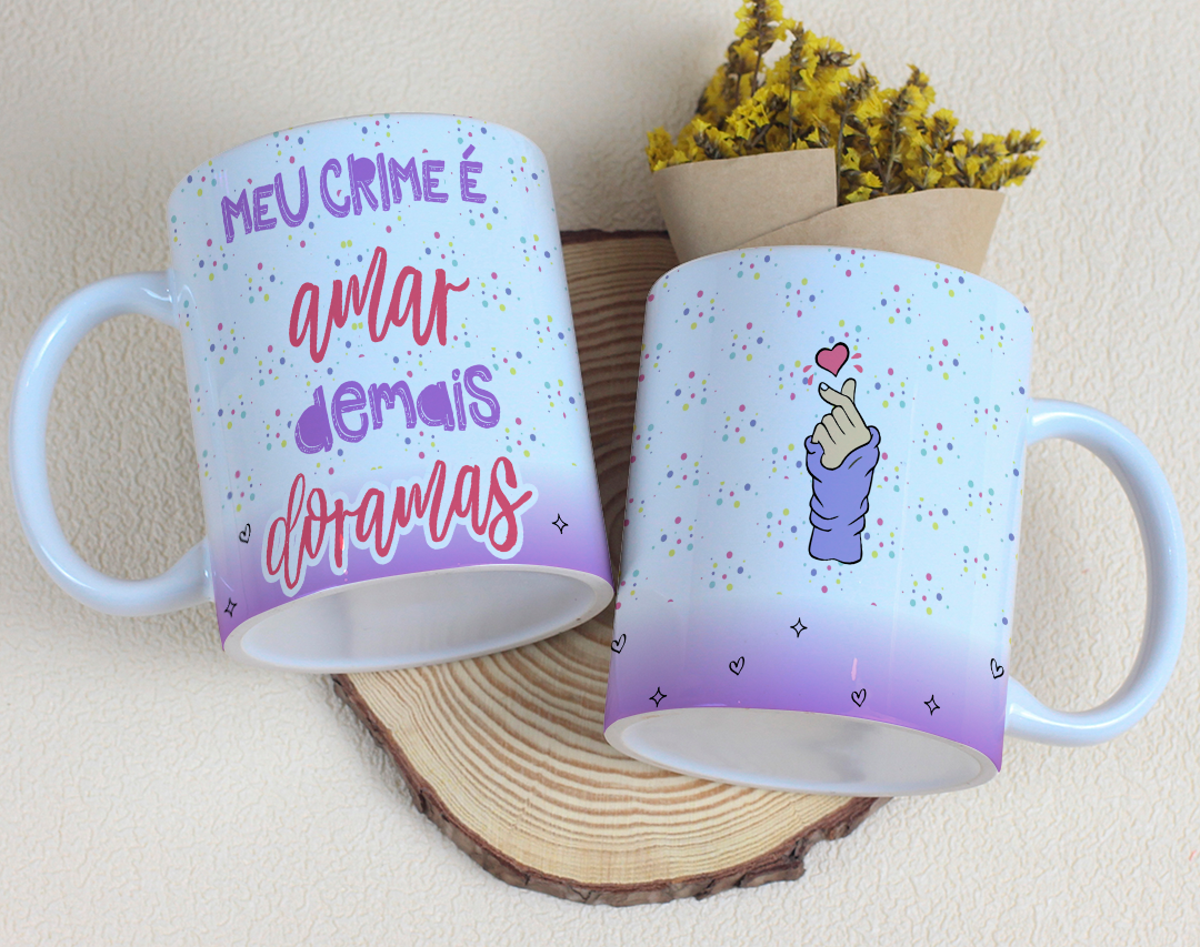 Caneca 'Meu Crime é Amar Demais Dramas'