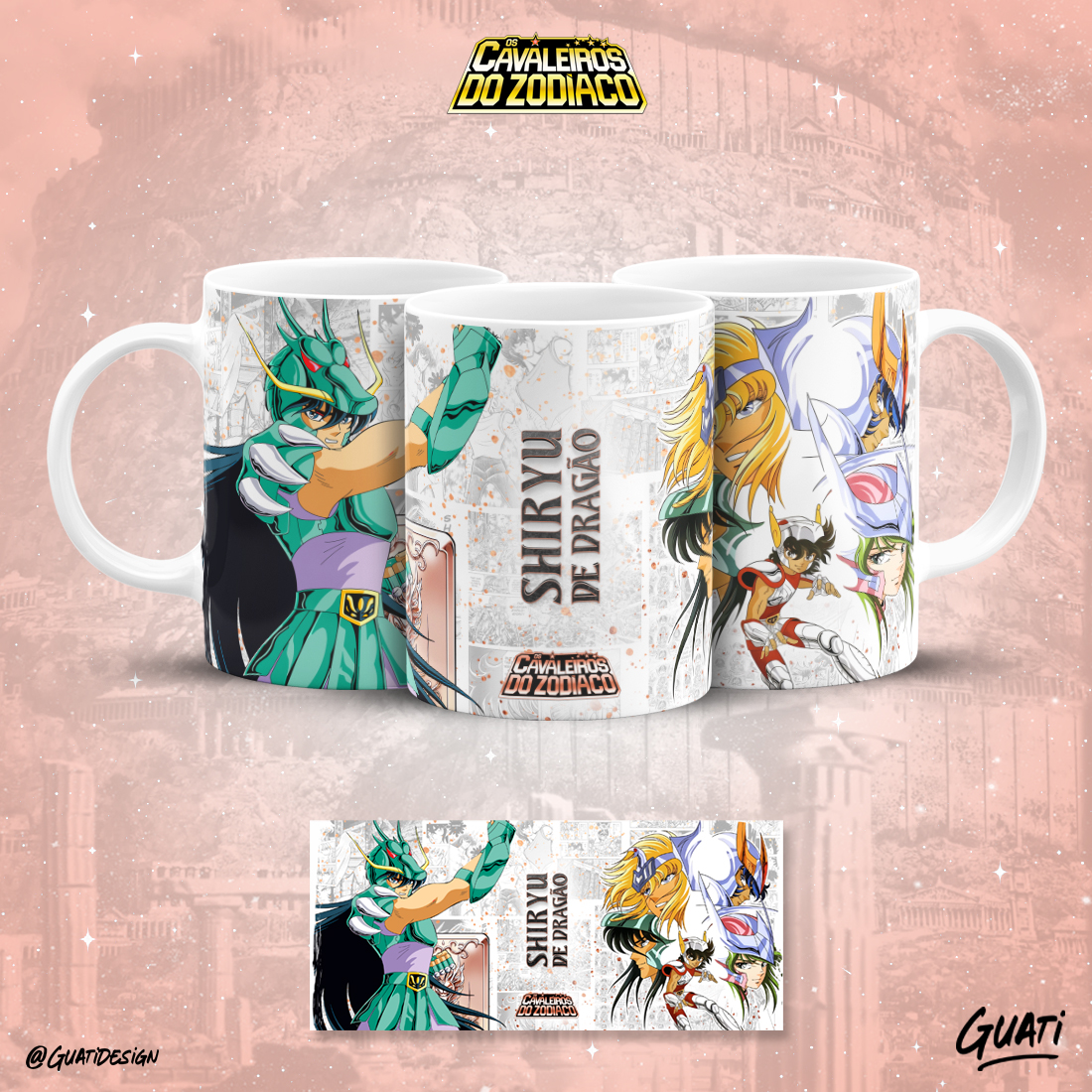 Caneca Cavaleiros do Zodíaco Shiryu