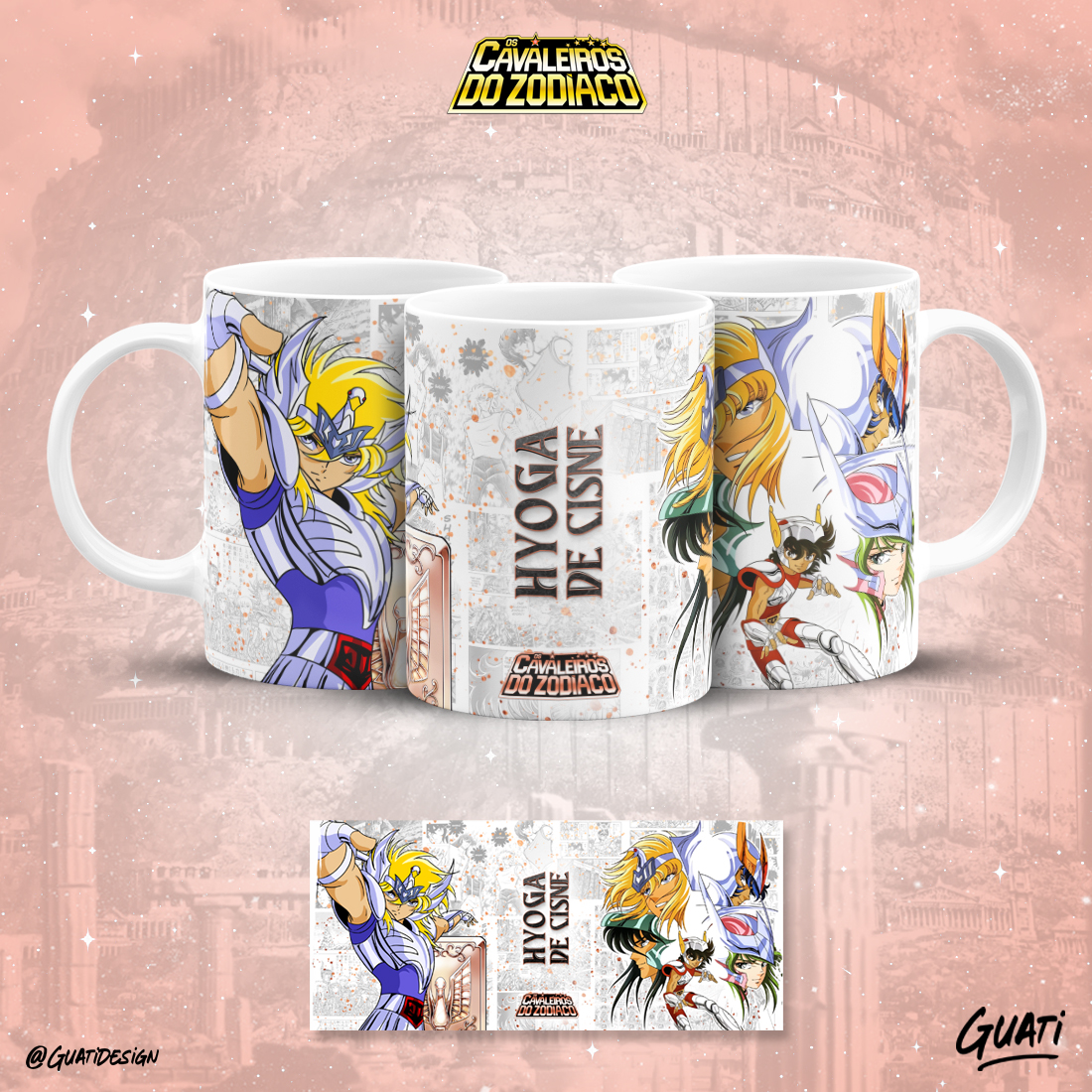 Caneca Cavaleiros do Zodíaco Hyoga de Cisne