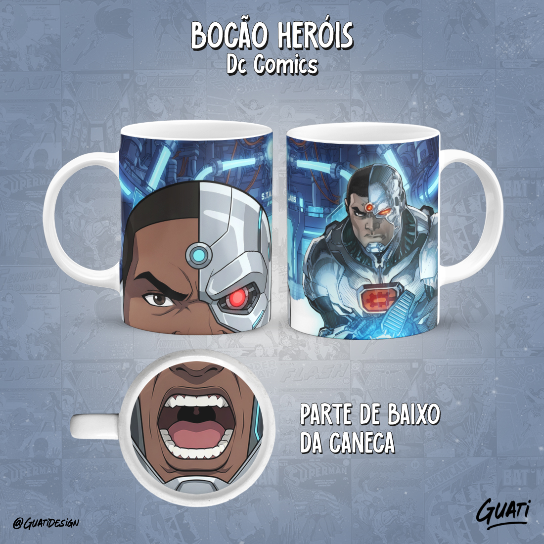 Caneca Bocão Heróis DC Comics