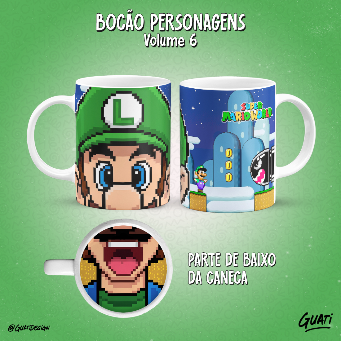 Caneca Bocão Luigi Pixel