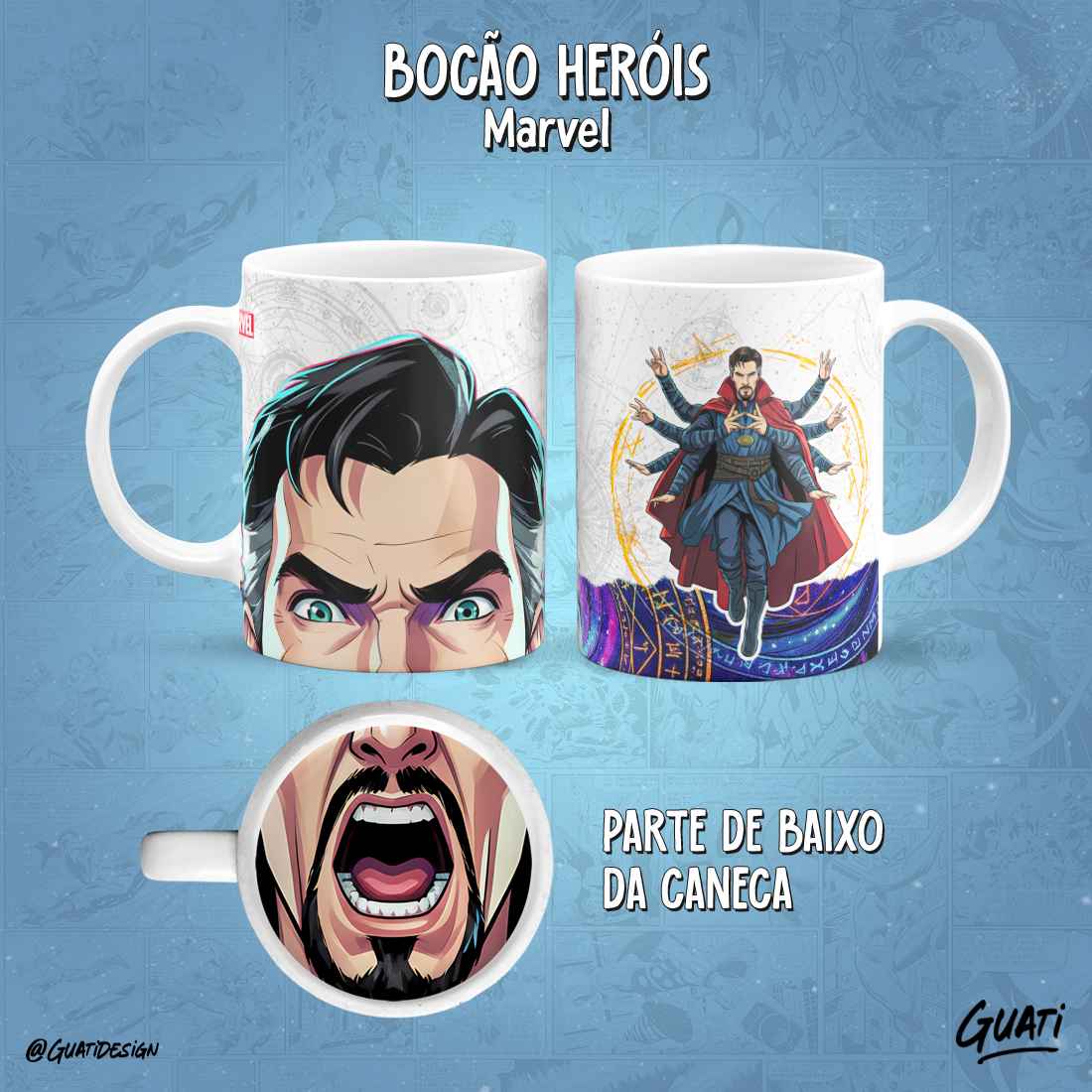 Caneca Bocão Heróis Marvel