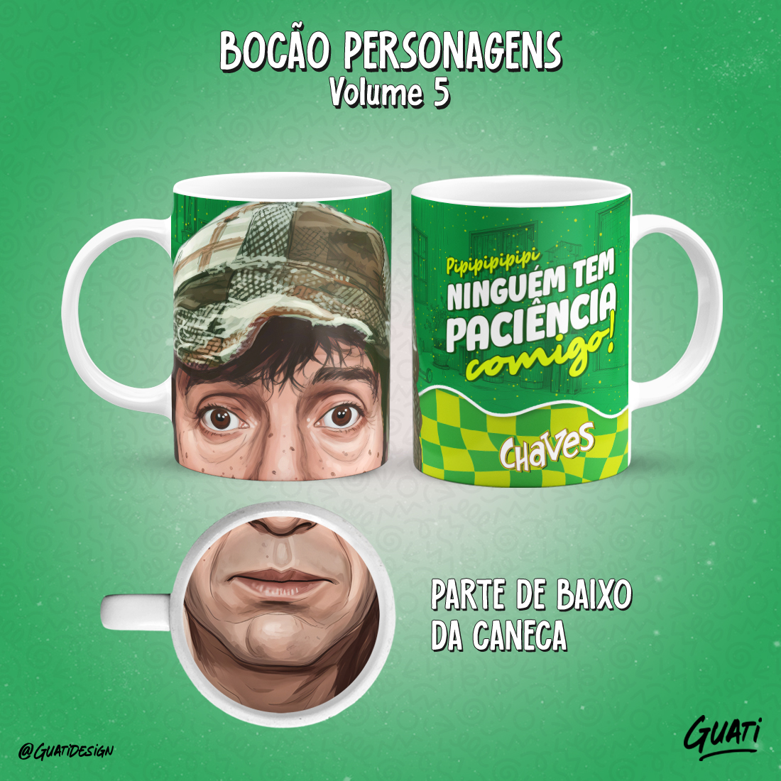 Caneca Bocão Personagens Chaves