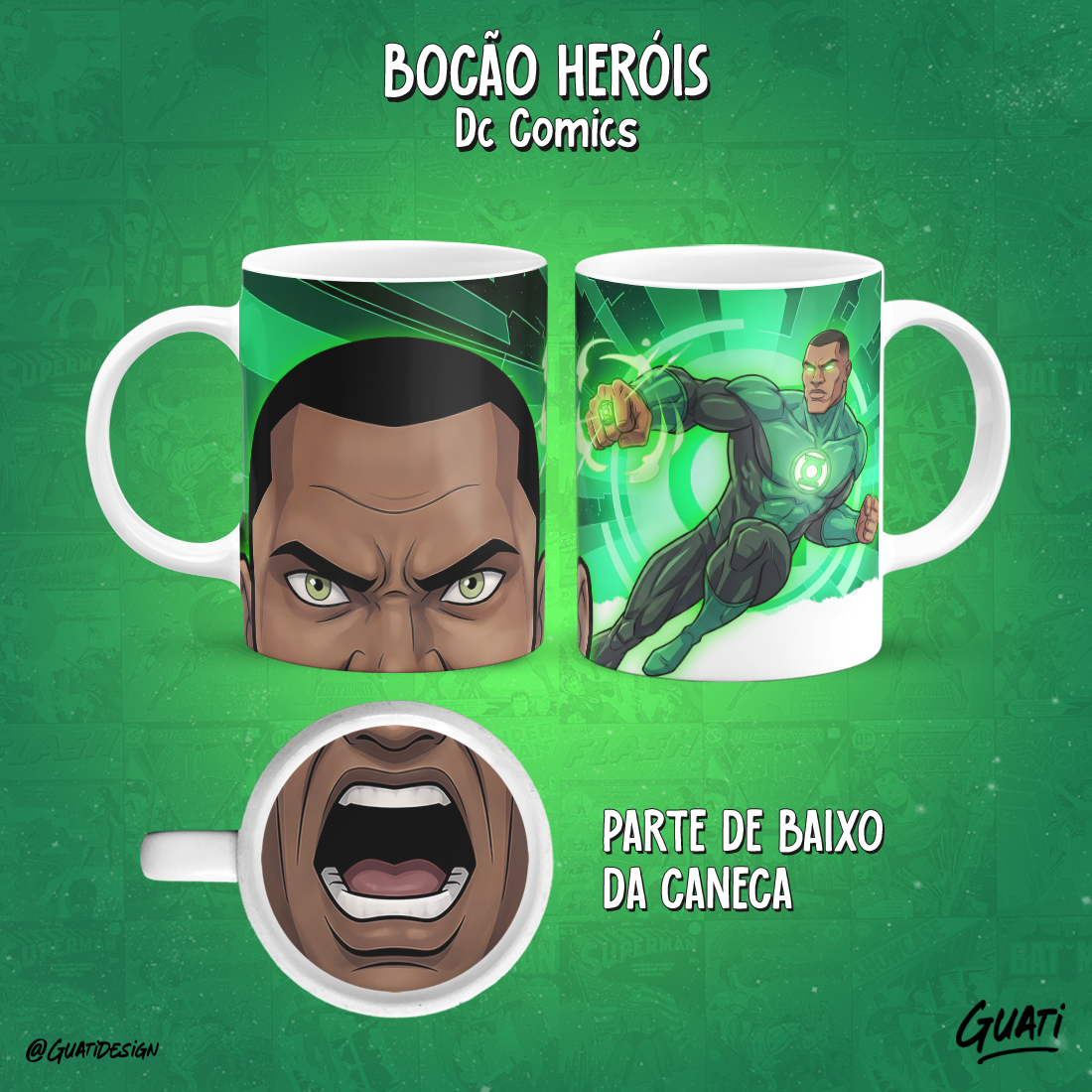 Caneca Bocão Heróis Verde