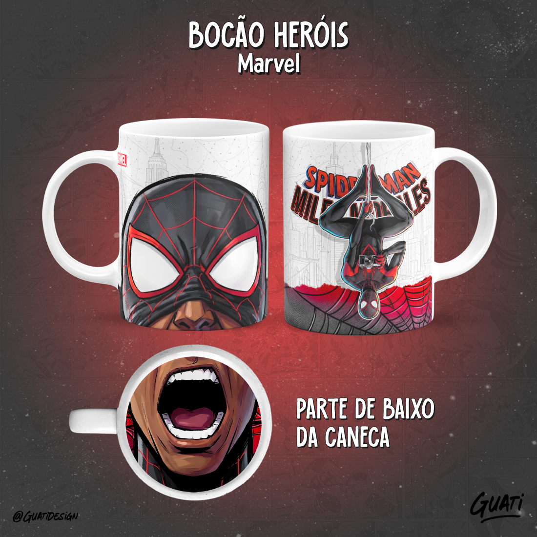 Caneca Bocão Heróis Spider-Man Miles Morales