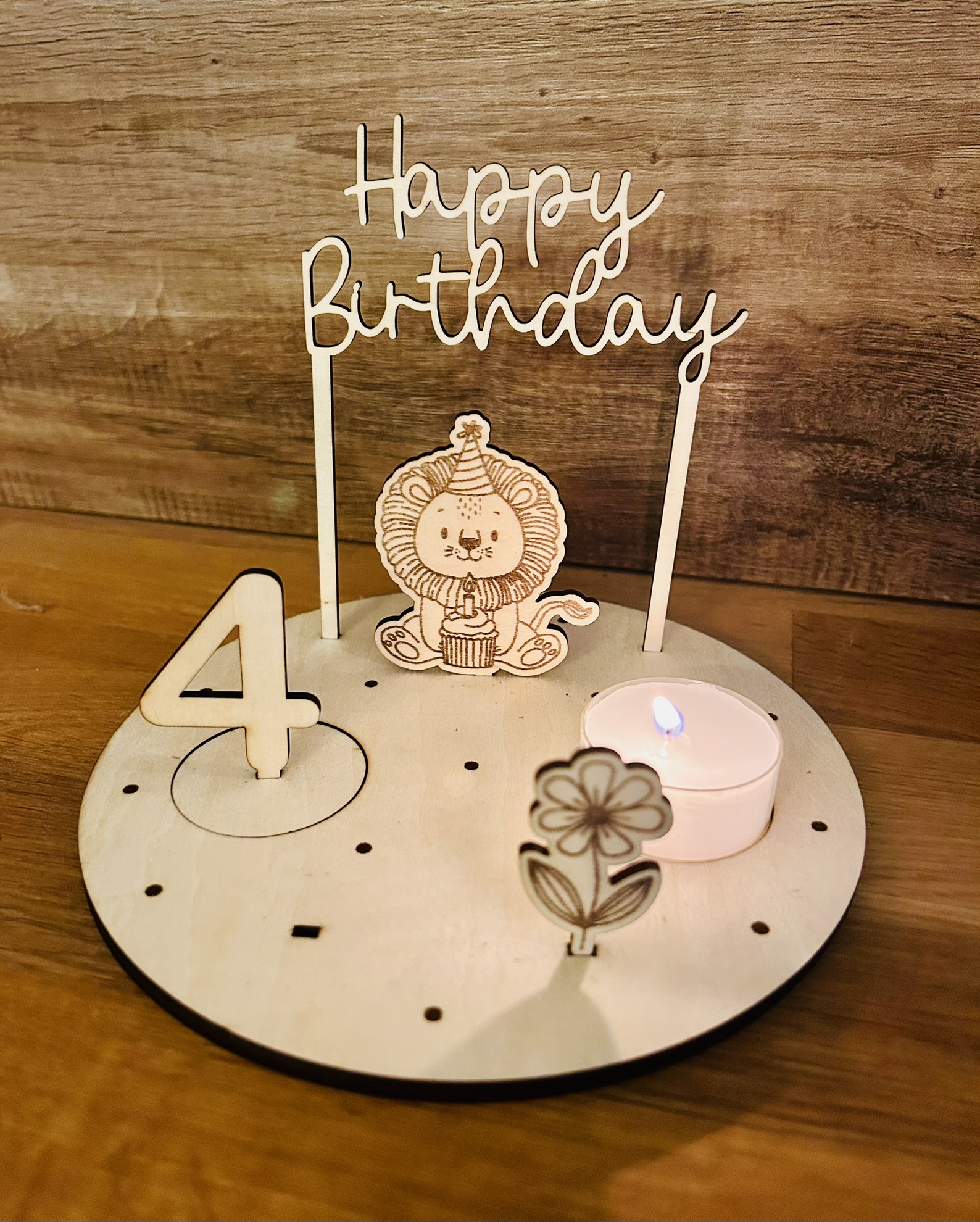 Geburtstagsteller aus Holz