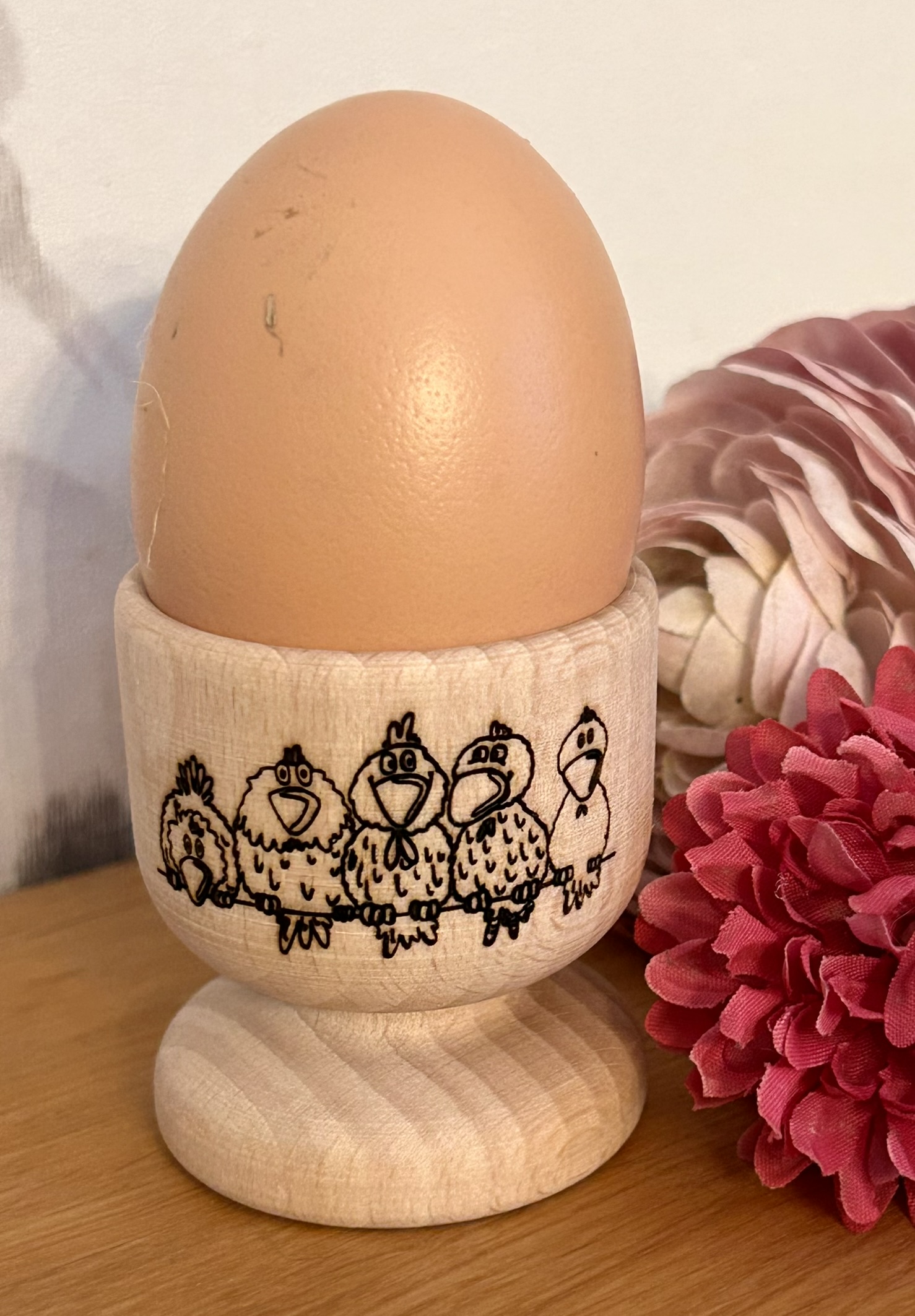 Holzeierbecher personalisierbar / Wunschmotiv