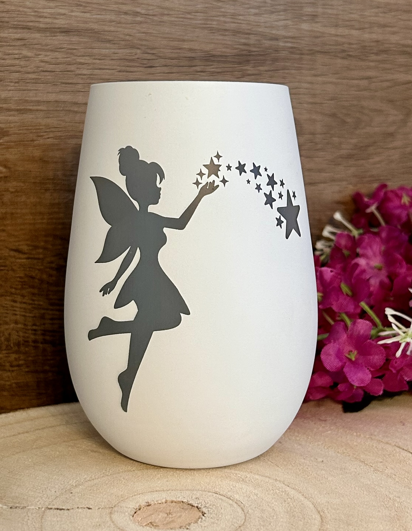 Kerzenglas weiß/silber, auch personalisiert