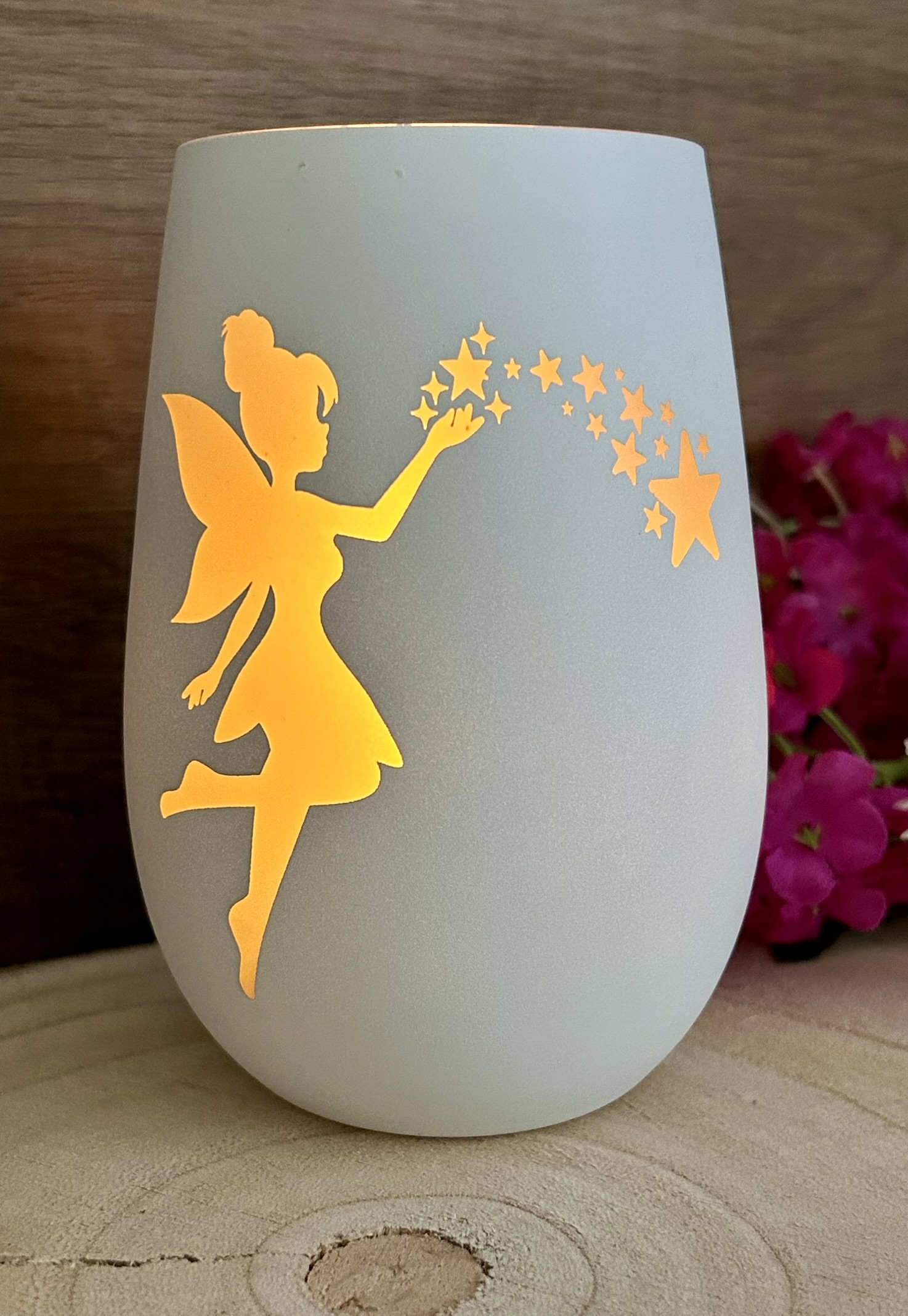 Kerzenglas weiß/silber, auch personalisiert