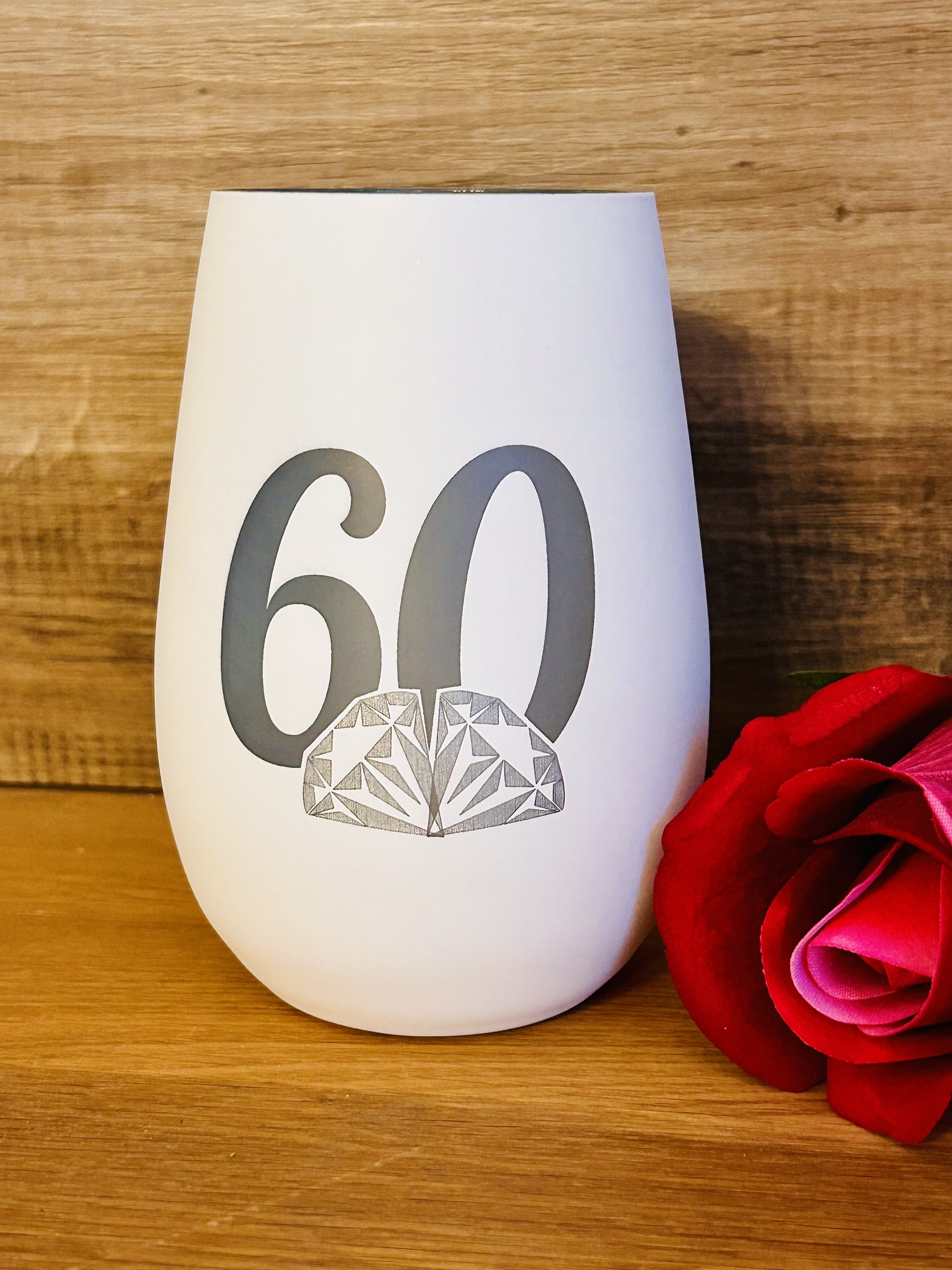 Kerzenglas weiß/silber, auch personalisiert