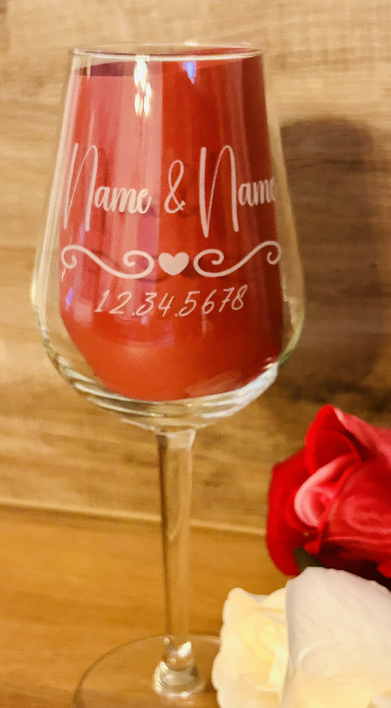 Personalisierbares Weinglas Hochzeit