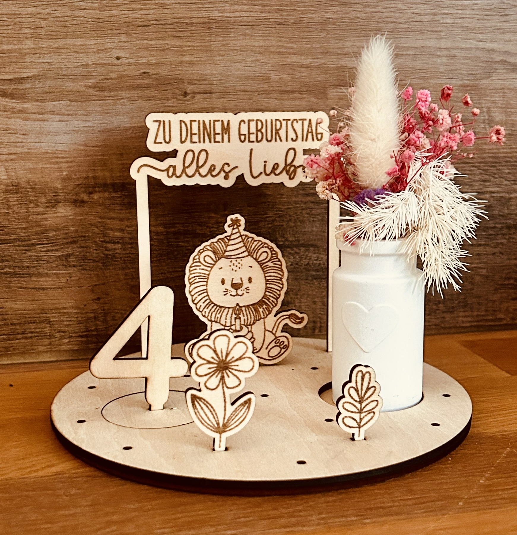 Geburtstagsteller aus Holz