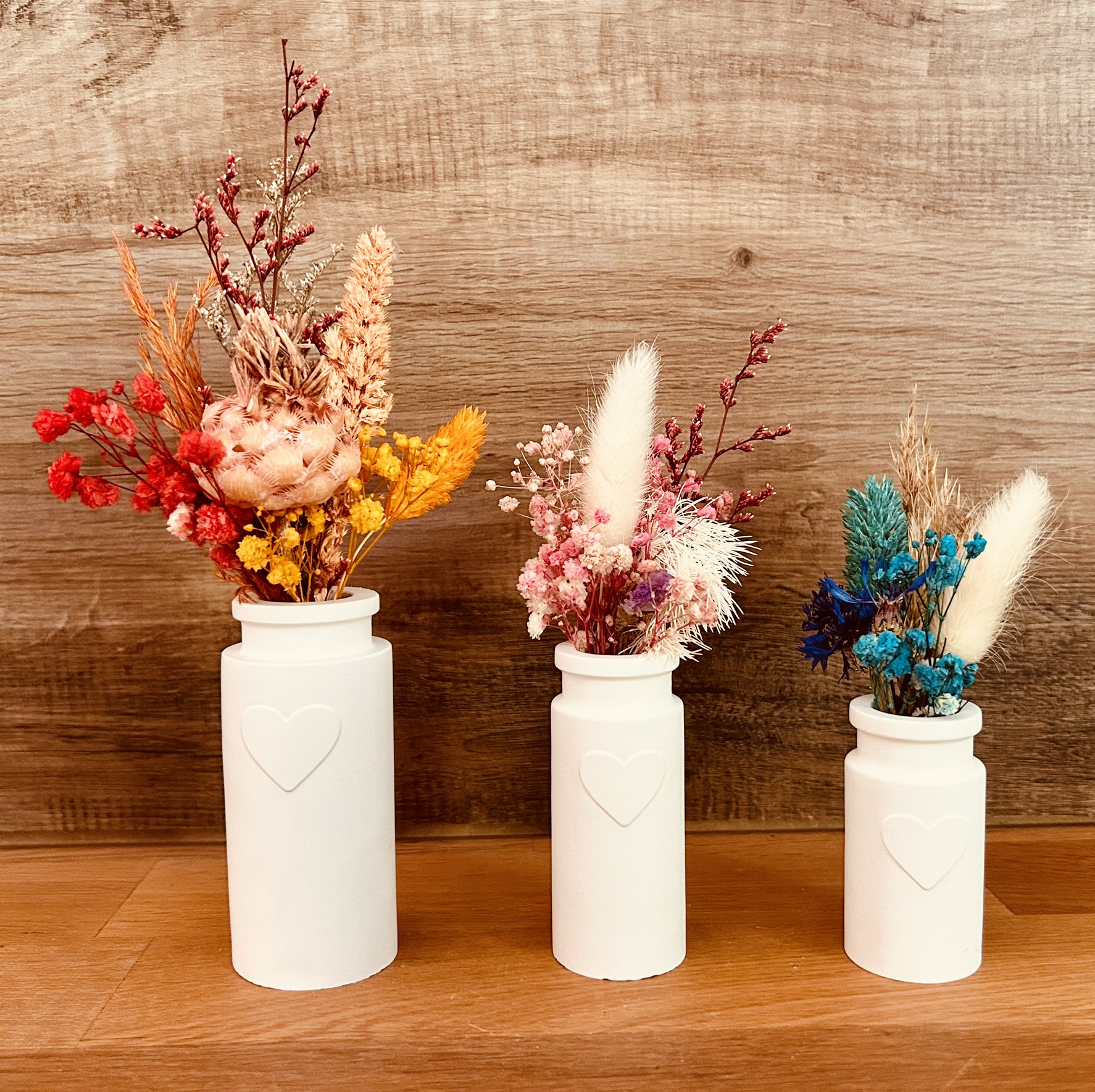 Mini-Vasen mit Herzmotiv 