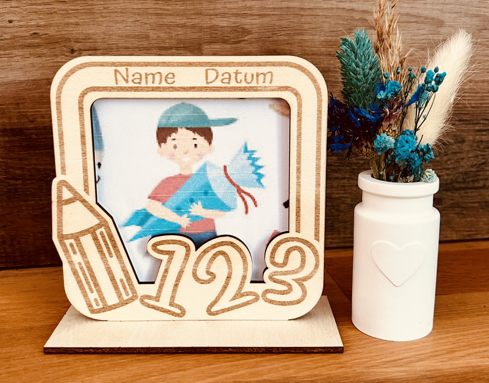 Personalisierbarer Bilderrahmen zur Einschulung