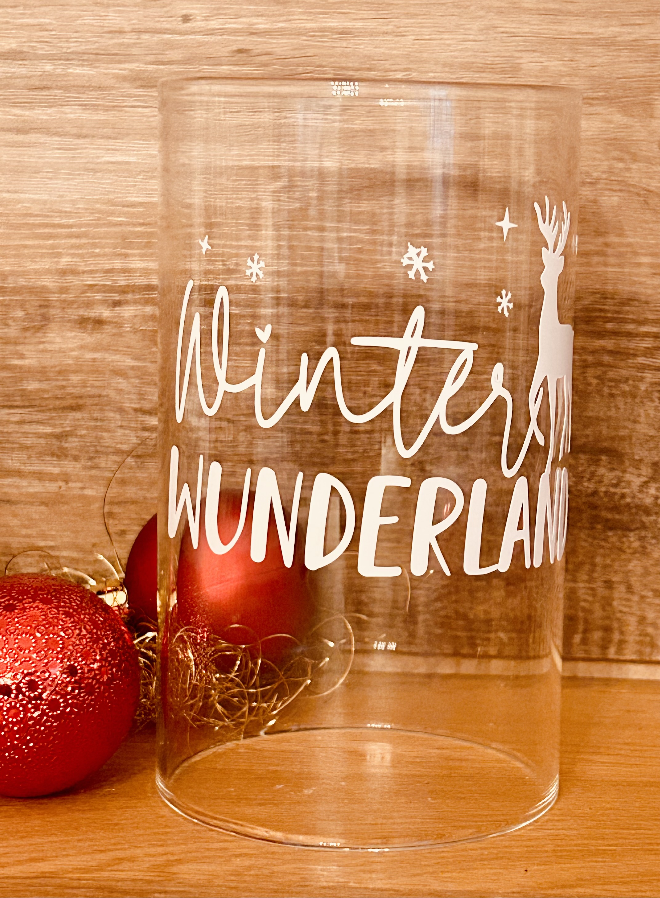 Teelichthalter mit wechselbaren Motivglas