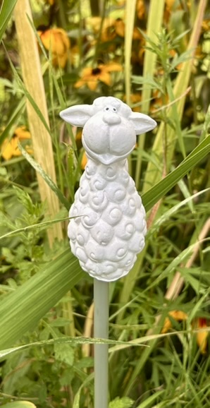 Keramik-Schaf Gartenstecker
