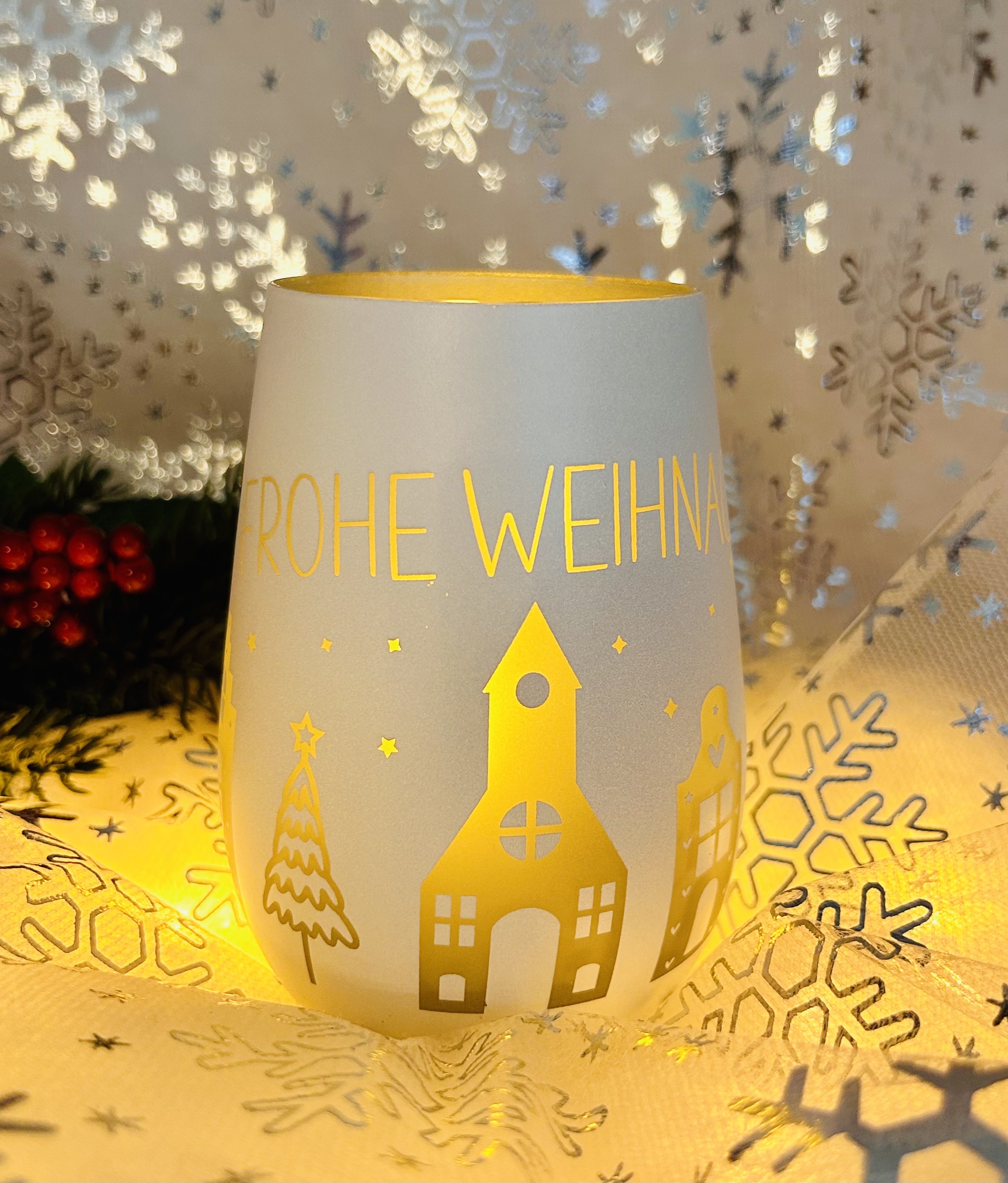 Weihnachtszauber Windlicht