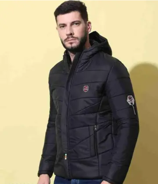 Men's Black Hooded Winter Jacket