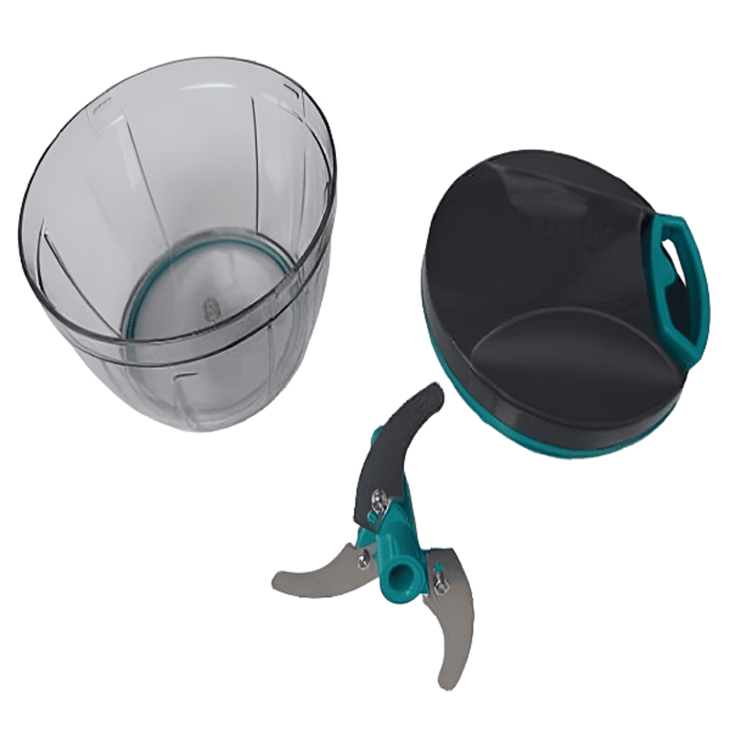 Plastic Handy Vegetable & Fruit Chopper – Sky Blue, 12.5x12.5x10 cm, Easy Manual Chopping for Kitchen