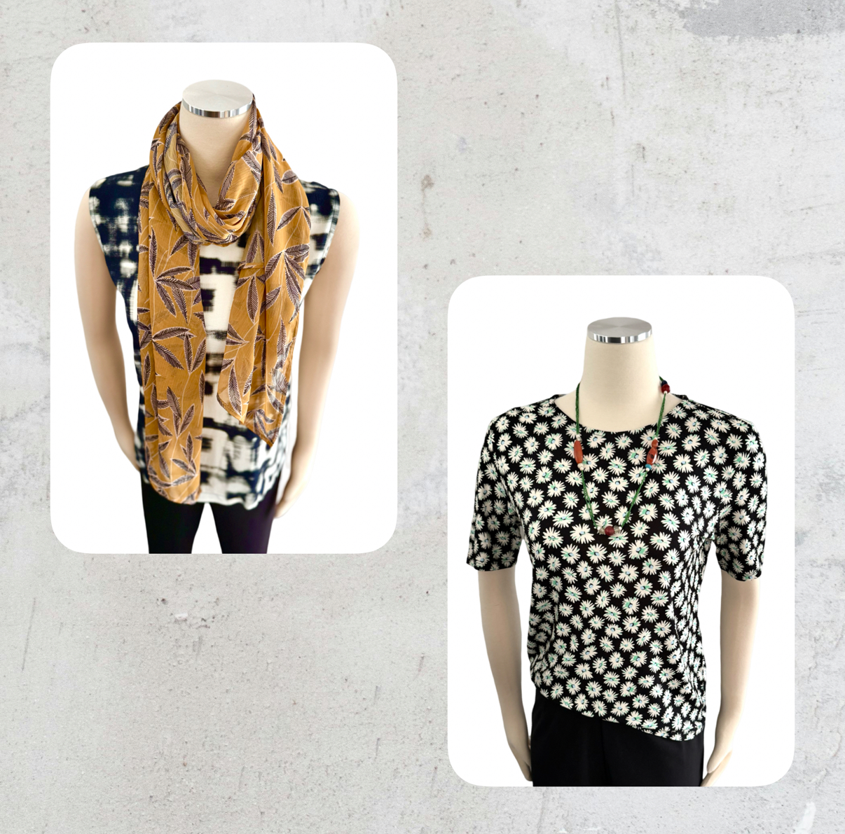 Black/White Printed Tops